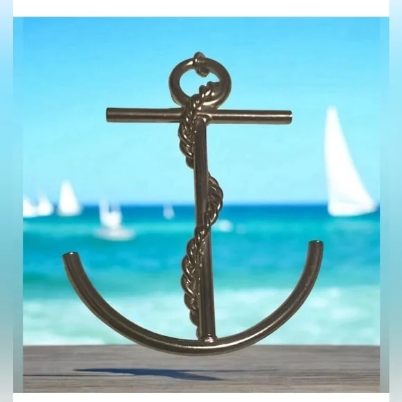 MAKE AN OFFER 🍒 Vintage Costume Anchor Statement Pendant #7284 - Picture 3 of 6